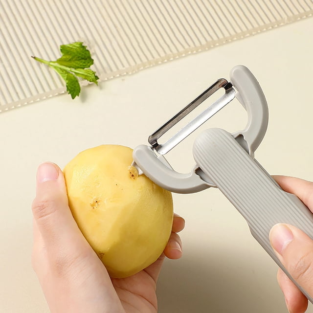 TOUMENY 3-in-1 Rotating Peeler Set, Ergonomic Kitchen Tool for Potatoes, Vegetables, and Fruits, Efficient Multi-Functional Peeling with Integrated Eye Remover