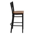 thumbnail image 2 of HERCULES Series Black Grid Back Metal Restaurant Barstool - Cherry Wood Seat, 2 of 6
