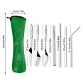 thumbnail image 4 of 8pcs/set Spoon Fork Set Stainless Steel Chopstick Straw Set Portable Dinnerware Kit  Black, 4 of 10