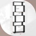 thumbnail image 3 of Costway 6-tier Storage Bookshelf S-shaped Geometric Bookcase with Anti-toppling Kits Black, 3 of 9