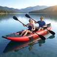 thumbnail image 3 of Goplus Ensemble de Kayak Gonflable Portable pour 2 Personnes avec Rames en Aluminium, Siège Rembourré en EVA, Rouge, 3 of 8