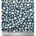 thumbnail image 1 of Soimoi Blue Rayon Crepe Fabric Tumble Stone Abstract Decor Fabric Printed Yard 46 Inch Wide, 1 of 5