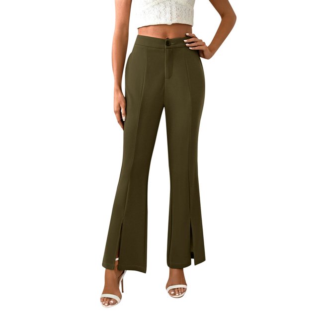 Women Pants Bell Bottoms Multi Colored Slim Trousers Ladies Work Leggings