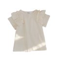 thumbnail image 1 of Nmmacb Kids Girls T-Shirt Summer Solid Color Tee Short Sleeve Top Short Sleeve Ruffle Sleeve Tee Size 1-9Y, 1 of 9