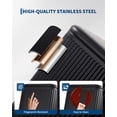 thumbnail image 3 of 12L Black Stainless Steel Step Trash Can – Rectangular Waste Bin with Soft-Close Lid, Removable Inner Bucket, Anti-Slip Base and Modern Fluted Design for Bathroom, Office and Home – 26.5 × 22.3 × 38.8, 3 of 8