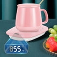thumbnail image 4 of Digital Display Constant Temperature Cup Warmer Office Glass Heating Home Ceramic Three Gears USB Cup Warmer Base Temperature Adjustable Set, 4 of 6