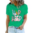 thumbnail image 2 of EGNMCR Chemises de Pâques pour Femmes Chemises pour Femmes Imprimé de Pâques T-shirt Col Rond Mode Confortable Haut Manches Courtes Col Rond T-Shirts pour Femmes, 2 of 7
