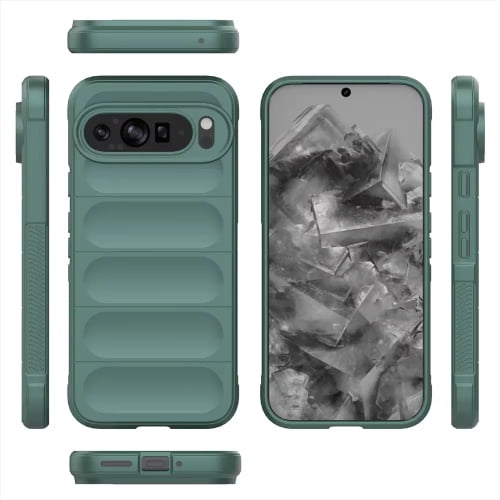 Color Liquid Silicone Matte Phone Case for Google Pixel 9 pro Skin Feel Armor Shockproof Protect Soft Cover - Green