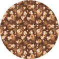 thumbnail image 1 of Ahgly Company Tapis d'Intérieur Ronds Transitionnels Orange Lavables à la Machine, 3 Pieds Rond, 1 of 7