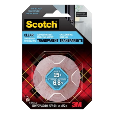 Ruban de montage transparent à double face adhésive Scotch® 410S-ESF, 2,54 cm x 1,52 m (1 po x 60 po)