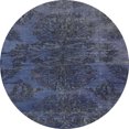 thumbnail image 1 of Ahgly Company Tapis d'Intérieur Ronds Abstraits Bleu Foncé Gris Bleu Tapis de Zone Abstraits, 4 Pieds Rond, 1 of 6