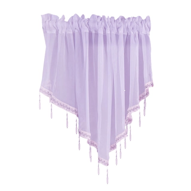 Crochets pour Rideaux pour Collections de Tringles à Rideaux, Store en Dentelle Transparente à Motif Floral pour Fenêtre avec Bords Festonnés et Poche pour Tringle, Haut pour Suspension Facile