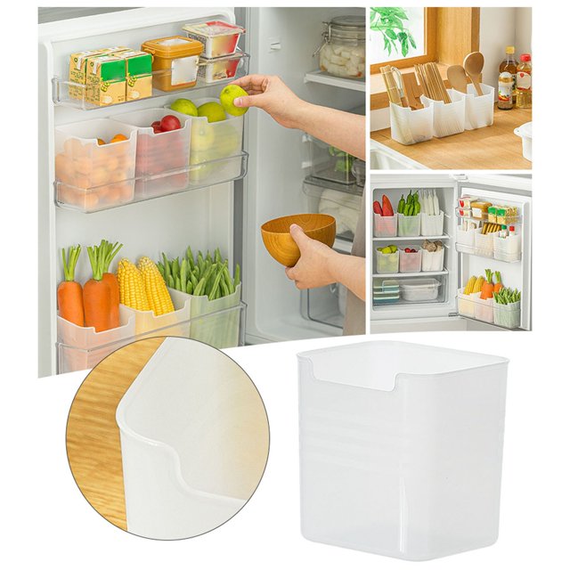 Oleegame 1PC Produce Storage 3 Pack Refrigerator Side Door Storage Box Multifunctional Food Sorting Box Fridge Organizer For Food Vegetables Clear