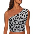 thumbnail image 1 of Leutsin Womens Print Tank Crop Tops Sleeveless One Shoulder Shirt Summer Charming Tees, 1 of 7