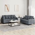 thumbnail image 1 of vidaXL 2 Piece Sofa Set with Cushions Dark Grey Velvet, 1 of 4