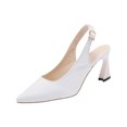 thumbnail image 2 of Cameland White Sandals Soft Leather Slim High Heels Pointed Toe Back Hollow Toe, 2 of 9