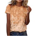 thumbnail image 2 of Meichang Chemises Grande Taille pour Femmes Chic Décontracté Chemise Basique Mode d'Été T-Shirt Imprimé Hauts Décontractés T-Shirt à Manches Courtes Ample Col Ras du Cou Chandail T-Shirts, 2 of 4