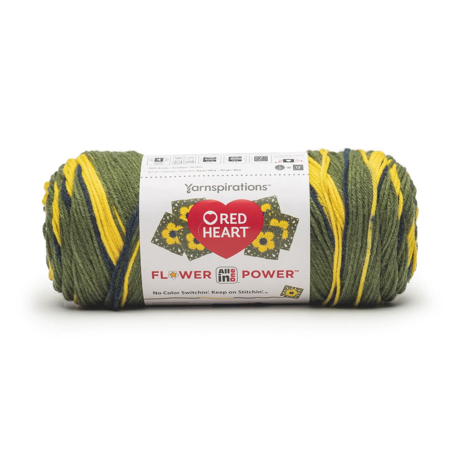 Red Heart® All In One Flower Power™ Fil acrylique peigné n° 4 (moyen), 8,8 oz/250 g, 417 yards