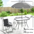 thumbnail image 3 of Outsunny 8 Piece Patio Table and Chairs Set with Umbrella for Garden, Black, 3 of 10