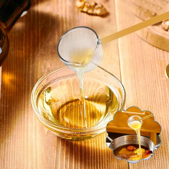 JZCHUNTOY High Borosilicate Glass Soup Spoon, High Temperature Resistant Hot Oil Ladle, Open Flame Heating Safe, Durable Food Grade Spoon for Kitchen, Cooking, Frying, Stirring Use