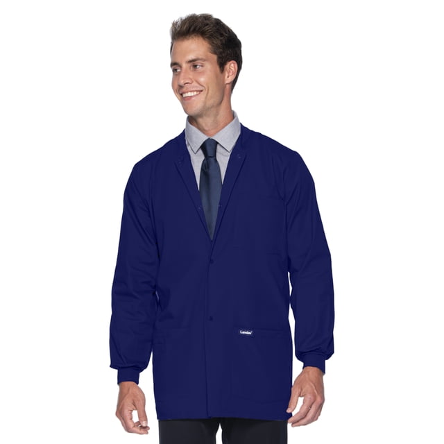 Landau Vestes de Gommage 5 Poches pour Hommes - Coupe Classique Décontractée, Col Rond, Boutons Pression, Gommages d'Échauffement 7551