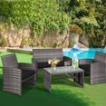thumbnail image 2 of Patiojoy 8-Piece Outdoor Patio Furniture Set Rattan Wicker Conversation Sofa Set Black, 2 of 7