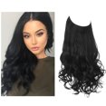 thumbnail image 5 of 1pcs Perruque Longue Bouclée Ondulée, Extensions de Cheveux Ajustables Perruque Synthétique Ondulée Mise à Niveau des Postiches Fil Invisible Extensions de Cheveux Noires, 5 of 5