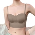 thumbnail image 1 of Fgnfyis Thin Padded Bra with Removable Padding Seamless Full Coverage Bras for Women Adjustable Underwire Lingerie Solid Color Womens Bras Coffee S, 1 of 9