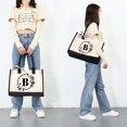 thumbnail image 1 of MesaSe Sac à Main en Toile Mode pour Femmes Imprimé Lettres Fleurs Couleur Frappé Portable, 1 of 6