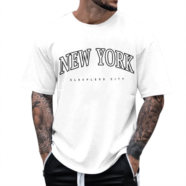BOBOGOJP T-Shirt à Manches Courtes pour Homme, Col Ras du Cou Uni, T-Shirt à Manches Courtes avec Poche (Blanc, TG)