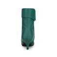 thumbnail image 2 of Unique Bargains Bottine à Talons Chaton à Revers pour Femme Verte (Taille 8,5), 2 of 8