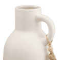 thumbnail image 2 of Bouclair Vase-Bouteille en Céramique Blanc avec Pompon, 2 of 10