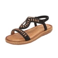 thumbnail image 2 of Tranfacy Summer Shoes,Womens Sandals,Women Large Bohemian Elastic Rhinestone Flower Roman Sandals, 2 of 4