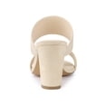 thumbnail image 2 of BLISSFUL STEP Women's Open Toe Chunky High Heel Slide Sandals Beige 8.5, 2 of 7