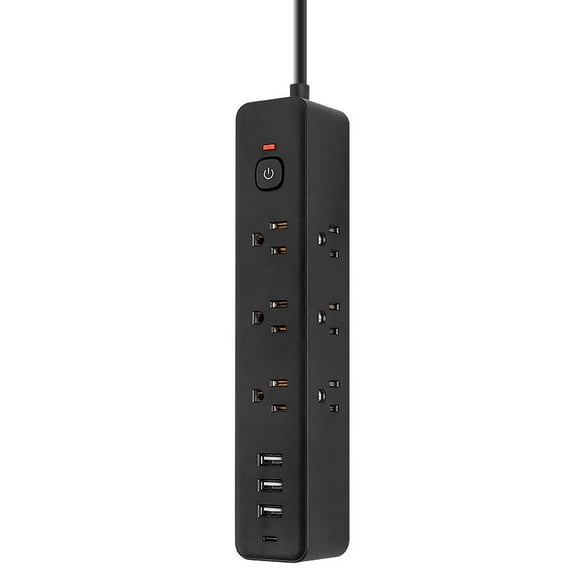 Power Strip with USB Multi Plug 9AC Outlets 3 USB A 1 USB C Ports Wall Plug Extender for Home Office ,Easy to Use