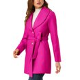 thumbnail image 4 of INSPIRE CHIC Manteau Trench Long pour Femme, Mignon, à Col Rabattu, à Simple Boutonnage, avec Ceinture, 4 of 7