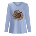 thumbnail image 4 of Pompotops T-Shirt à Manches Longues à Col en V Imprimé Décontracté pour Femmes, Chandail, Hauts, Liquidation, 4 of 4