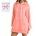 thumbnail image 2 of Kcodviy Robe Ample Unie à Manches Longues pour Femme Couleur Poche à Capuche Moyenne Femmes Décontractée Été Longue Décontractée Ample Chandail à Capuchon, 2 of 7