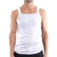 thumbnail image 2 of papi Débardeur en Coton à Encolure Carrée pour Hommes, Blanc, Très Grand, 2 of 3