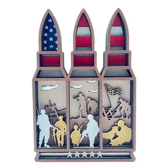 Hearth & Gear Ornement de Bureau à Thème de Vétéran pour Honneur et Courage, Service, pour Présentoir d'Étagère de Bureau, Souvenirs Patriotiques, Idée de Collection pour Supporters des Forces, Souvenir, Ornement de Noël 2022 Noël