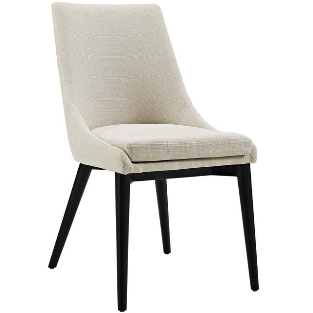 Modway Viscount 19" Solid Rubberwood and Fabric Dining Chair, Beige