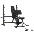 thumbnail image 1 of Soozier Weight Bench Stand with Squat Rack, Adjustable Olympic Bench, Multifunctional Arm Curl Pad, Leg Extension, Barbell Stand, Strength Training, Workout Equipment for Home, Office, Gym, Grey, 1 of 9