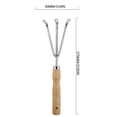 thumbnail image 2 of Wooden Handle Stainless Steel Garden Planting Tools For Growing Vegetables Growing Flowers And Pulling Weeds Household Shovel Rake, 2 of 9