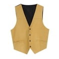 thumbnail image 1 of Kcodviy Mens Gentlemens Plays Suede Soft Jacket Men Retro V Neck Solid Mens Rain Proof Jacket Color Pocket Button Leather Jacket Fleece Vest, 1 of 8