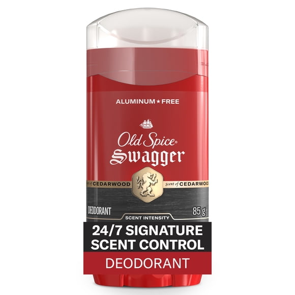 Désodorisant pour hommes Old Spice Collection Rouge, parfum Swagger longue durée, sans aluminium, 85 g