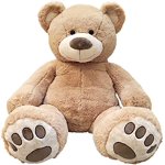 Anico 59" Tall (5 Feet) Giant Plush Teddy Bear with Embroidered Paws and Smiling Face, Fits in 2XL Shirt!