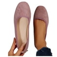 thumbnail image 4 of WRKEKC Womens Shoes Square Toe Low Cut Wide Width Solid Color Low Heel Comfortable Slip On Spring Summer Casual Shoes, 4 of 7