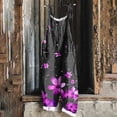 thumbnail image 2 of yoeyez Rompers for Women Summer,Ladies Print Summer Plus Size Long Jumpsuits Sleeveless Adjustable Straps Backless Overalls Jumpsuits With Pockets Hot Pink,XL, 2 of 6