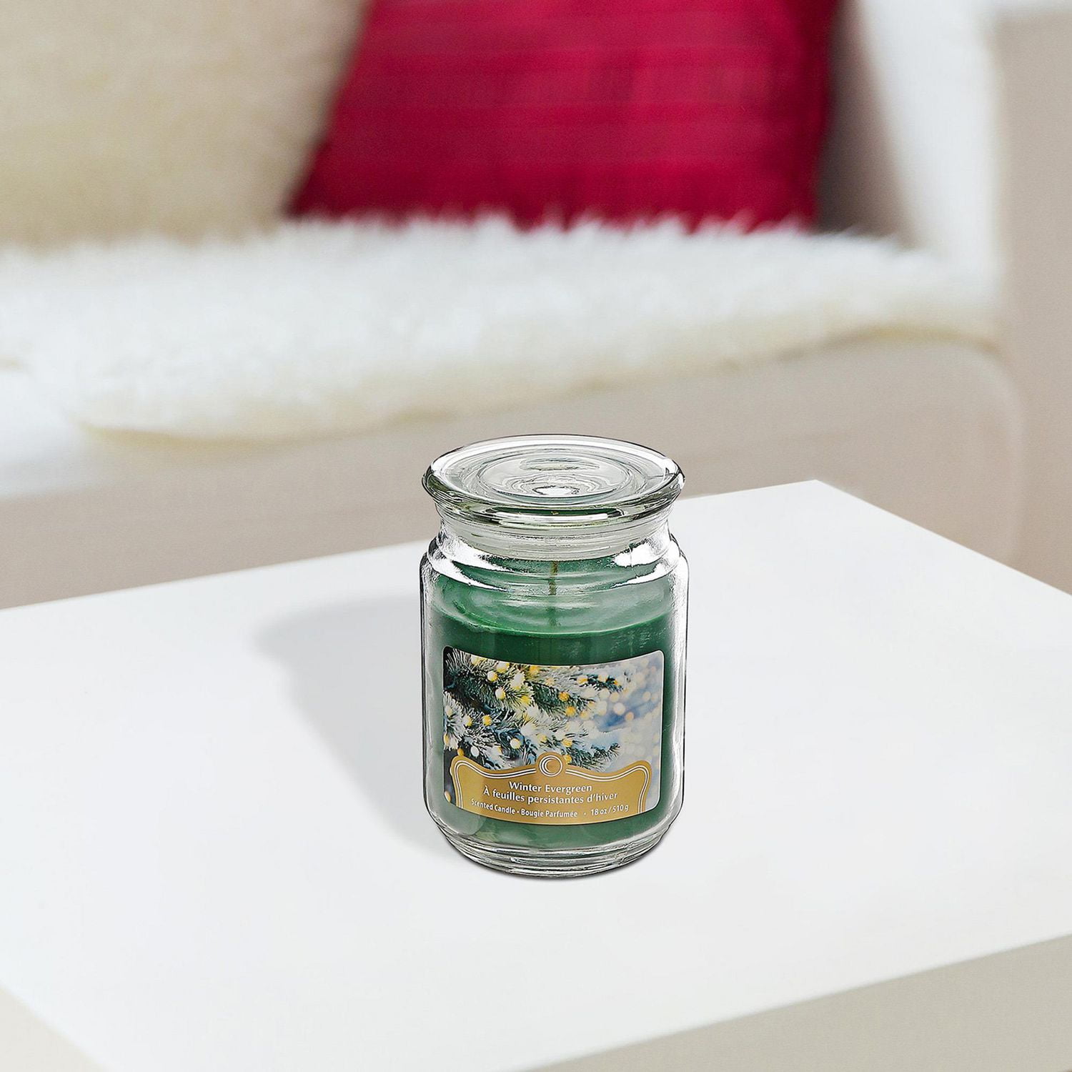 Christmas 18 Oz Scenting Band Candle Evergreen - Ensemble De 2