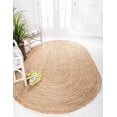 thumbnail image 2 of Aizza Trends 5x8 Ft Oval Natural Jute Area Rug, Boho Chic Natural Jute Area Rug - Hand-Braided, Rustic Farmhouse Decor for Living Room Carpet,, 2 of 4